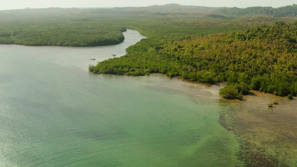 Coastline on the Tropical Island. Balabac Island, Palawan