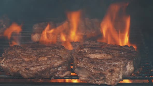 Cooking Steaks On Fire