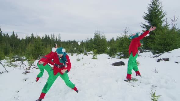 Christmas elves playing