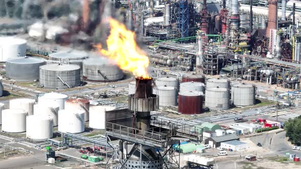 Flaring Burning of Combustible Exhaust Gases During Petroleum Production