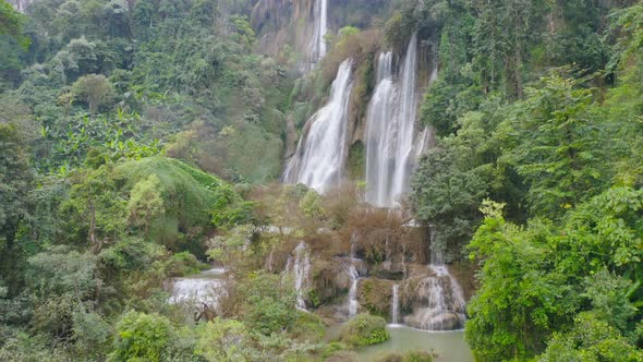 Thi Lor Su Waterfall. Nature landscape of Tak in natural park. The largest and highest waterfall
