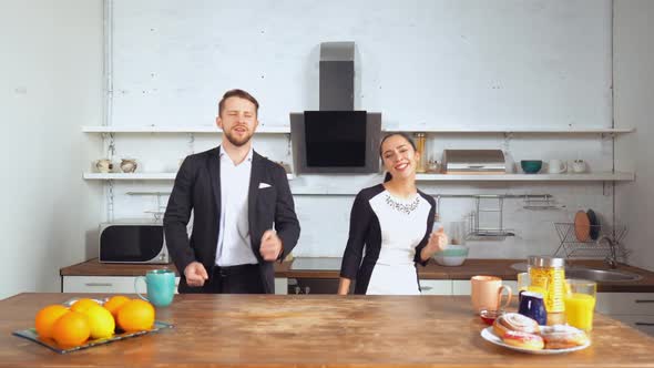 Man and Woman Dancing and Enjoying New Day