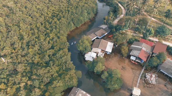 Over Riverside on Tropical Island