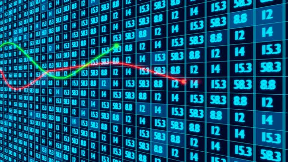 Stock market animated graphic. Stock price chart.