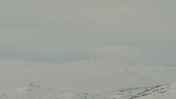 Weather Station Obscured By Clouds And Fogs On A Cold Winter Day In Haugastol, Norway. - hyperlapse