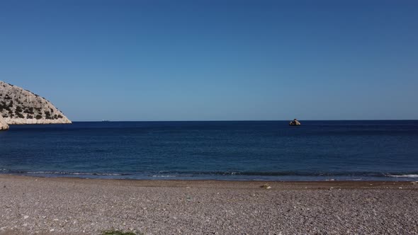 Aerial View with Drone From Beach to Sea