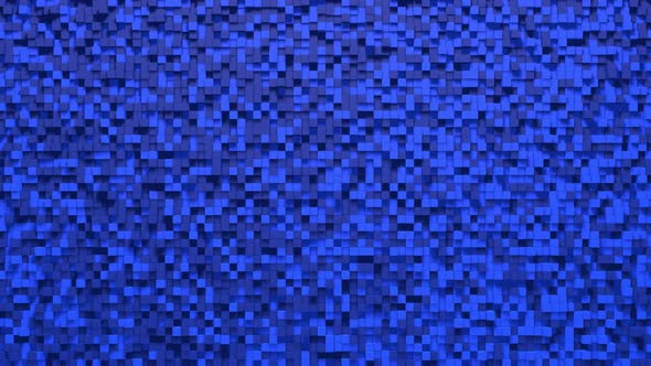 Blue small box cube random geometric background
