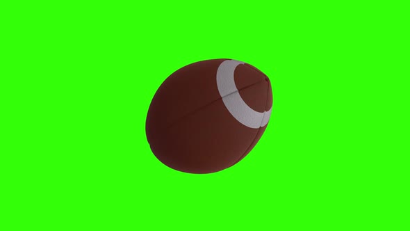 Animated Rugby Ball Spinning Green Screen Video