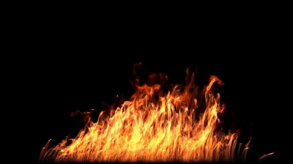 Huge Gas Flame In Black Background alt