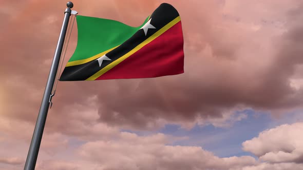 Saint Kitts And Nevis Flag 4K