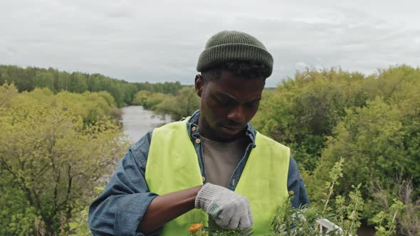 Black Man in Forest