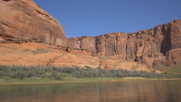 Vertical cliffs and Colorado River