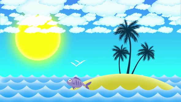 Cartoon Sea Island alt