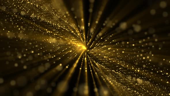 Abstract Golden Particle Wave Technology Background