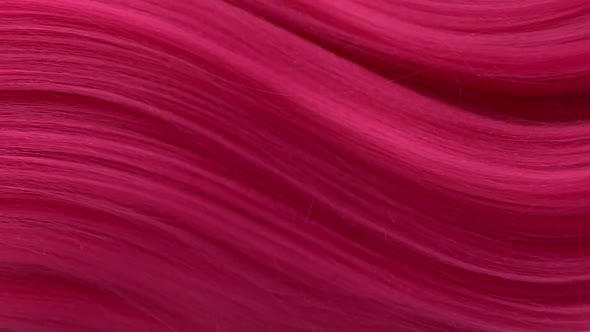 Slow Motion Waves of Beautiful Long Smooth Pink Hair Texture Hair Coloring