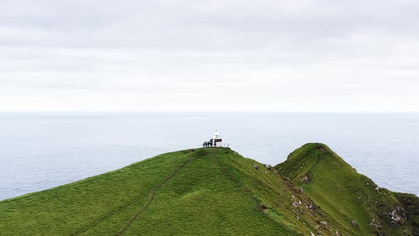 Aerial View of Lighthouse on the Top of Green Mountain