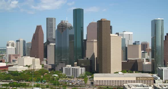 Aerial of the downtown Houston