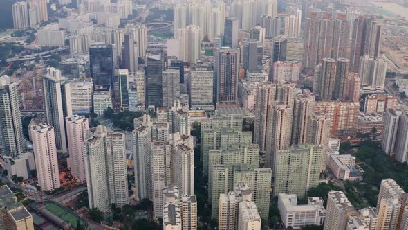 Top view of Hong Kong city