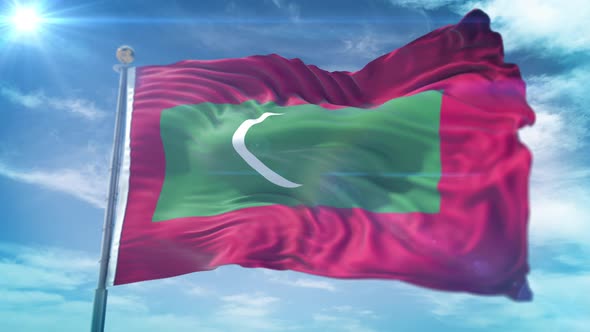 4K 3D Maldives Flag