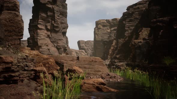 Colorado River Cuts Through Rock at Grand Canyon