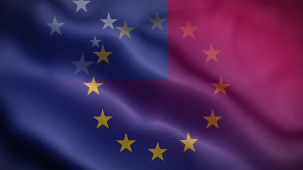 EU Samoa Flag Loop Background 4K