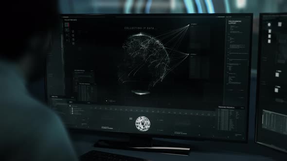 Web spy program has detected the position of the criminals hideout on a map alt