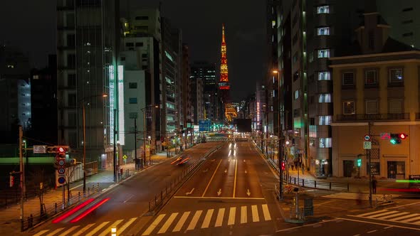 Tokyo Night Road City Traffic Lanes Timelapse
