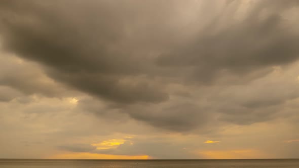 Timelapse dark clouds flowing in the sky Nature environment concept