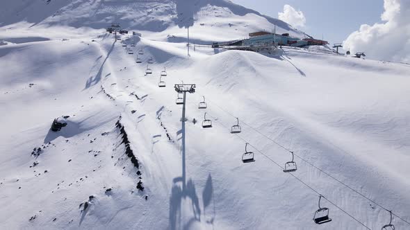 Ski Mountain Resort Shymbulak and Lift Cablecar in Almaty Kazakhstan