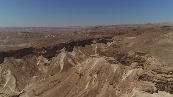 Aerial of arid mountains