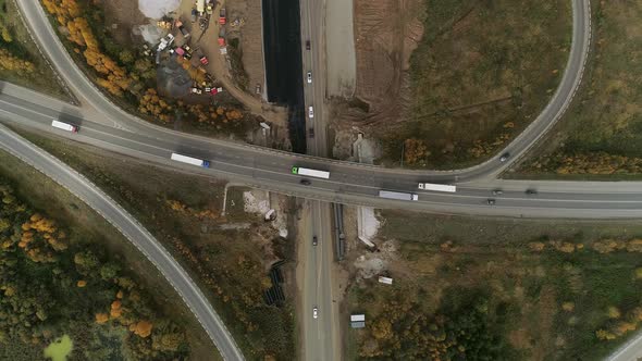 Top down aerial view of Transport interchange. 28