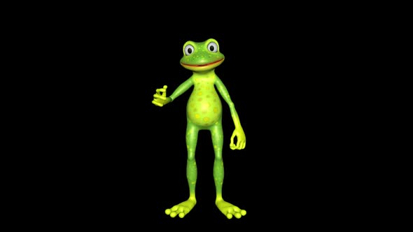 Frog Talking Looped Alpha Channel