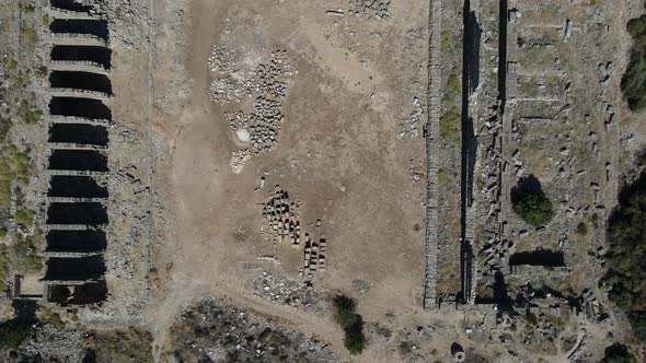 Aerial Drone View of Ancient City Ruins