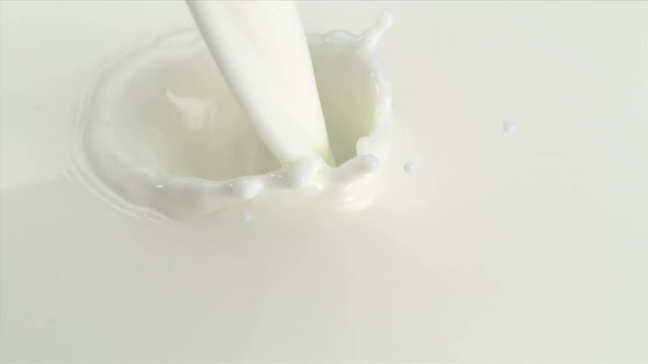 Close-up milk being poured, Slow Motion