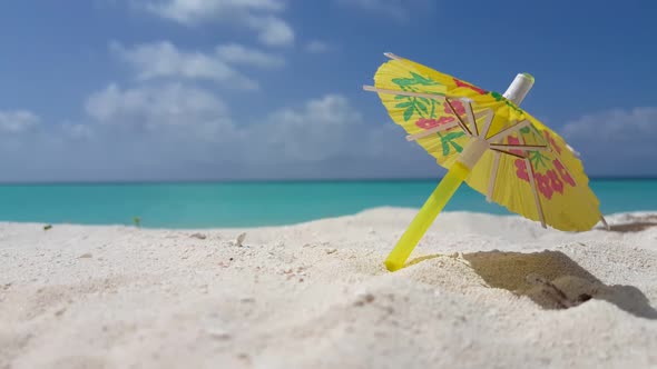 Aerial above scenery of paradise bay beach trip by clear lagoon with white sand background of advent