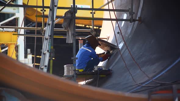 Welding Inside Wind Turbine