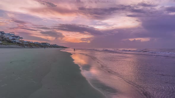 Stunning sunrise at a beach with the waves and sky animated like a time lapse and edited in an endle