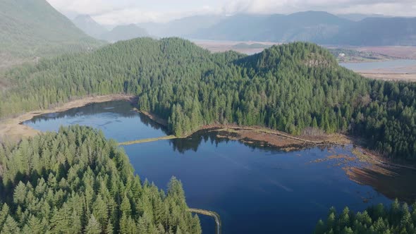 Aerial Footage of Minnekhada Regional Park in 4k, British Columbia, Canada