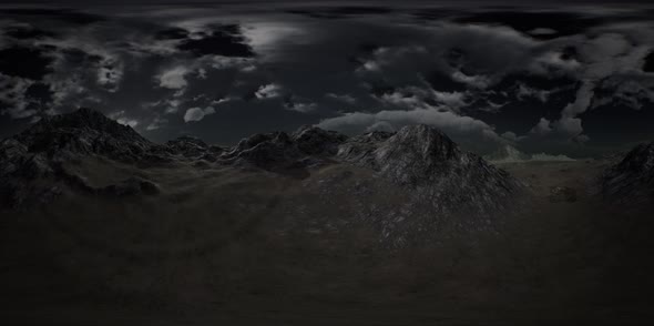 VR 360 Huge Dark Clouds Over Scottish Highlands