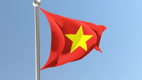 Vietnamese flag on flagpole