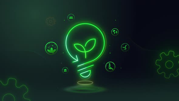 Abstract Bulb Icon Ecology Esg Background