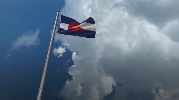 Colorado State Flag Waving 4K