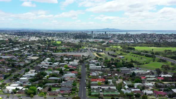 AERIAL Overlooking Geelong City, You Yang Mountains And Corio Bay