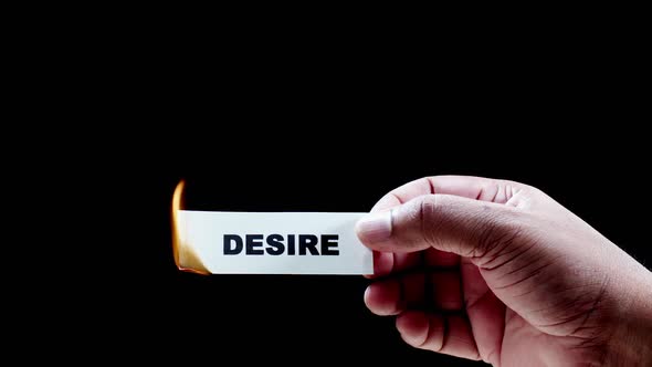 Burning Paper Writing Desire