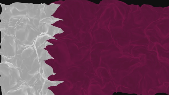 flag Qatar turns into smoke. State weakening concept a crisis, alpha channel