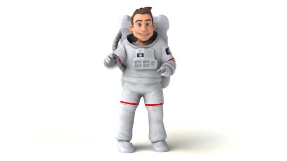 Fun 3D cartoon astronaut dancing