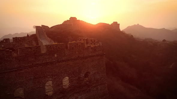 Flying over the Great Wall of China