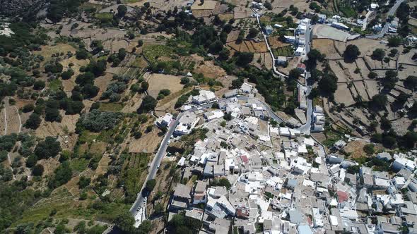 Koronida village on the island of Naxos in the Cyclades in Greece seen from t