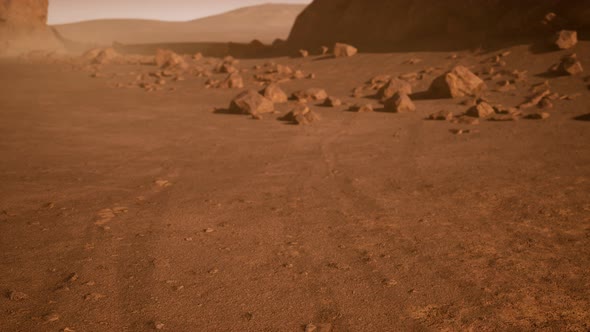 Fantastic Martian Landscape in Rusty Orange Shades alt