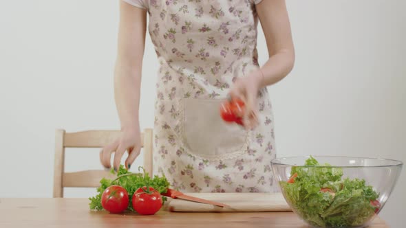 Young Person Cooks Food